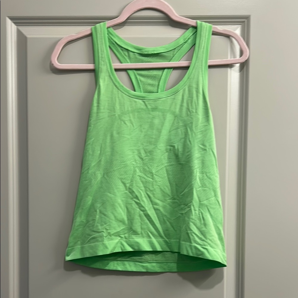 Green Racerback Tank Top swiftly race length